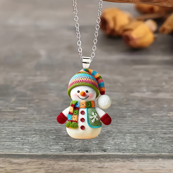 ⛄Early Chirstmas Sale SAVE 60% OFF - Christmas Colorful Scarf Snowman Necklace Earrings