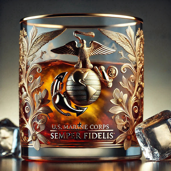 Veteran Tribute Glass Marine Corps