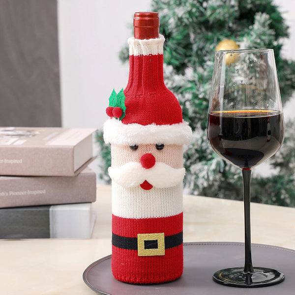 🎅Gestrickte Weihnachts-Weinflaschenhülle