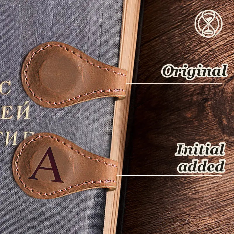 TimelessMark - Personalized Magnetic Leather Bookmark - Brown – Kuosn