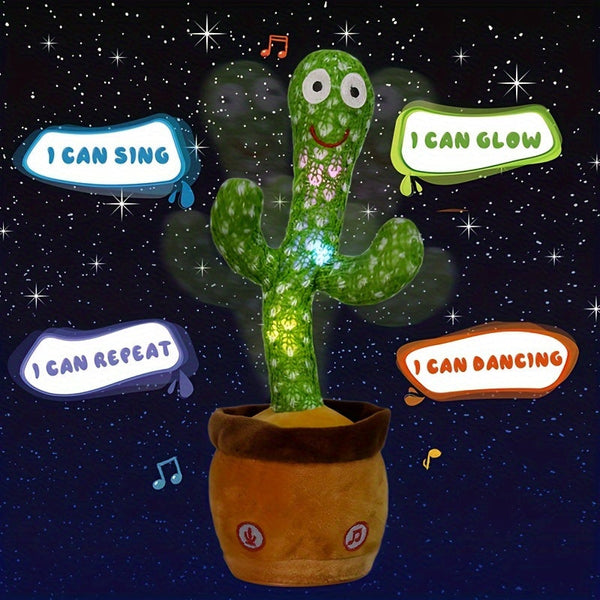 Jouet bébé cactus parlant et dansant avec éclairage | Enregistrement de 15 secondes