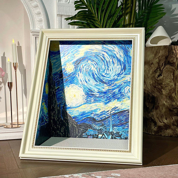 Panier pour chat et petit chien peint à l'huile : un havre de paix au charme artistique