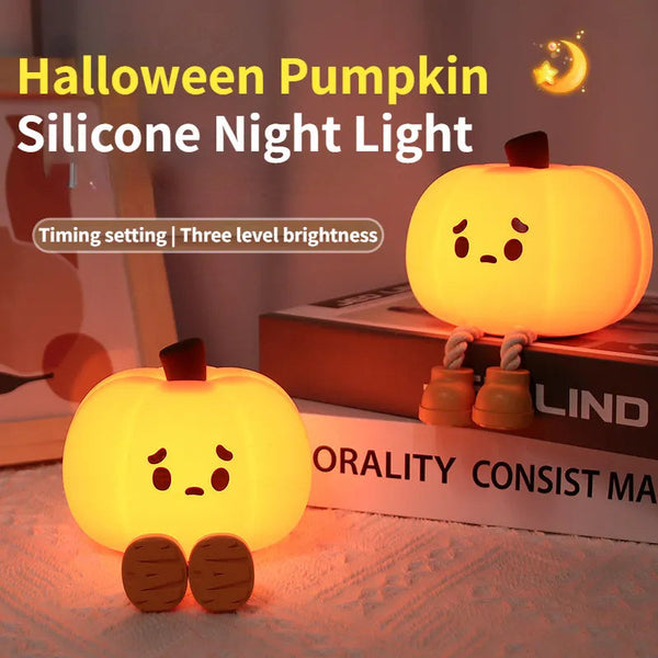 Jolie veilleuse citrouille d'Halloween en silicone pour décorations d'Halloween