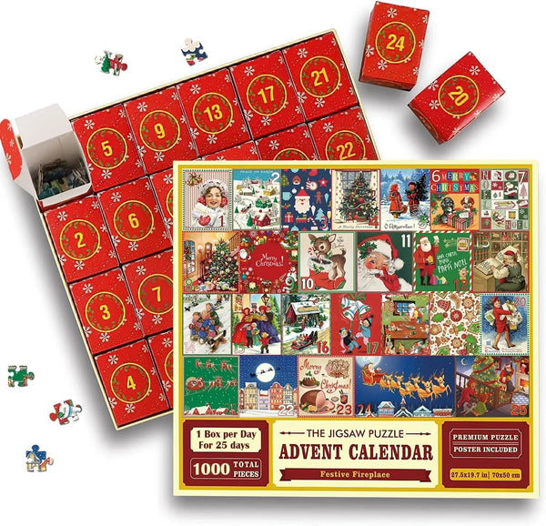 Weihnachts-Adventskalender-Puzzle 1000 Teile 