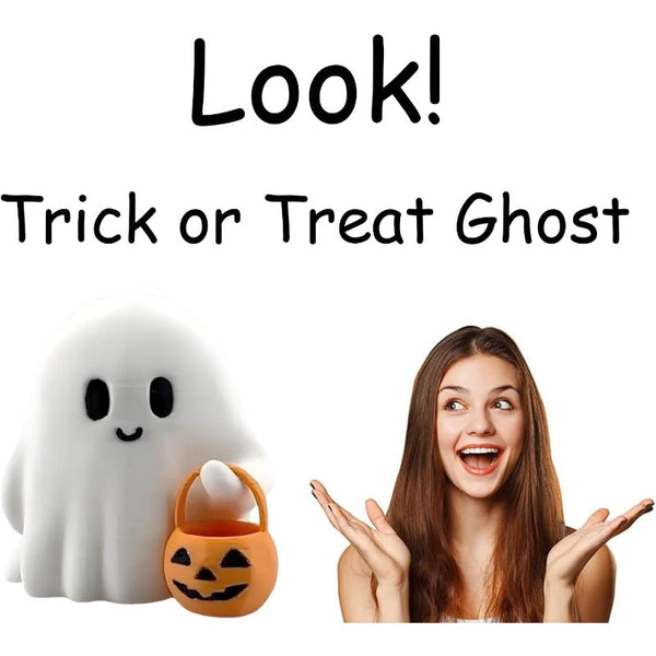 Mini Halloween Ghost Night Light – Squishy LED Pumpkin Buddy