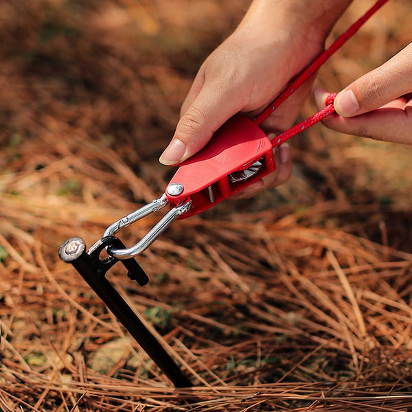 Corde de camping portable réglable et résistante à dégagement rapide (4 pièces/ensemble)