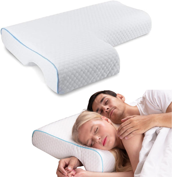 Orthopedic Couple Pillow With Arm-Tunnel For Cuddling