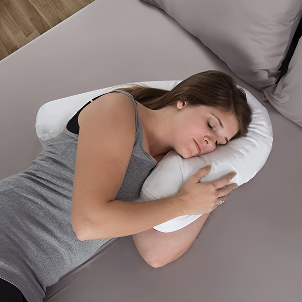 Oreiller orthopédique pour dormir sur le côté avec trou pour les oreilles 
