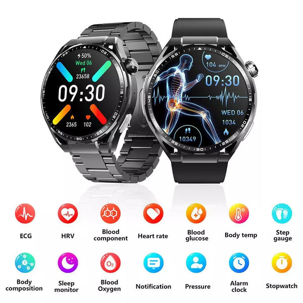 EKG-Smartwatch, Bluetooth-Anruf, Gesundheitsüberwachung, SOS, Sport, Fitness-Tracker