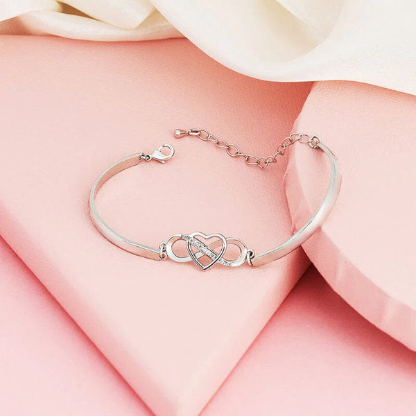 Herz-Armband mit der Aufschrift „Immer daran denken, ich liebe dich, Mama, für immer“ 
