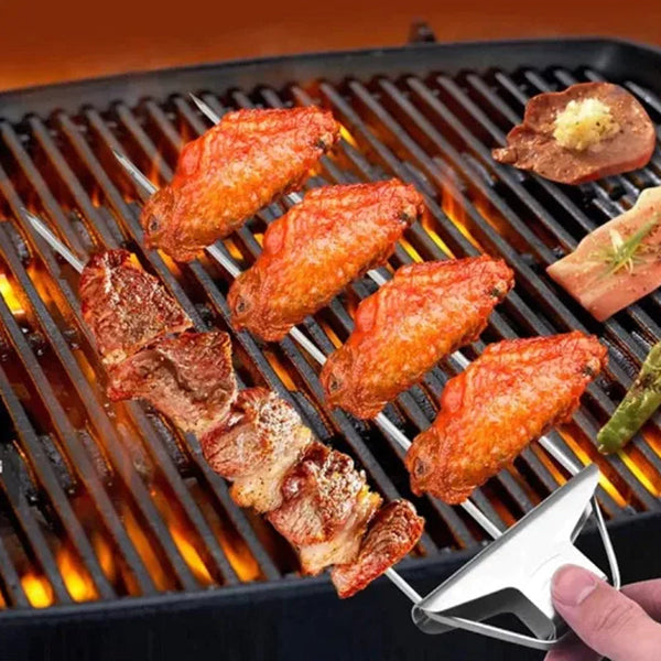 3-Wege-Grillspieße, Edelstahlspieße zum Grillen