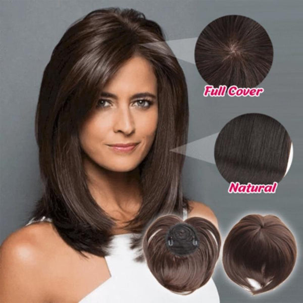 Seidiger Clip-On-Haaraufsatz - Clip-On-Haaraufsatz-Perücke