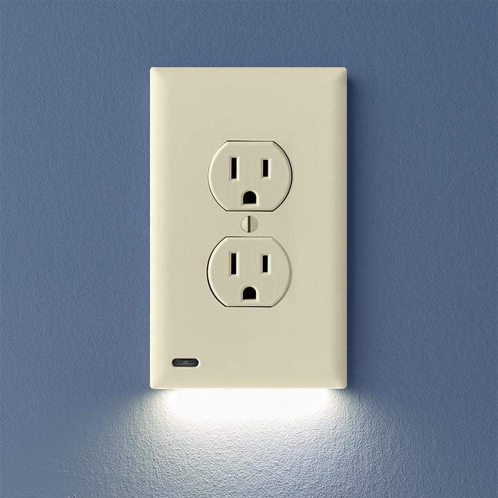 OUTLET WALL PLATE WITH LED NIGHT LIGHTS-NO BATTERIES OR WIRES [UL FCC CSA CERTIFIED] - BestBck