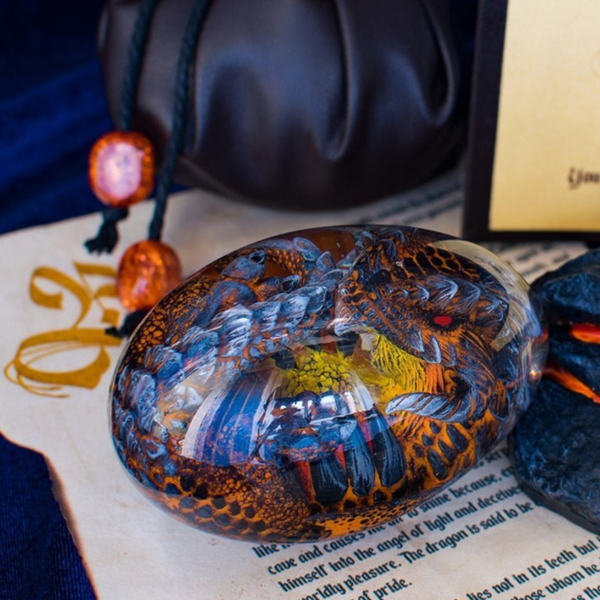 🐉 Transparentes Lava-Drachenei aus Harz als Souvenirgeschenk 