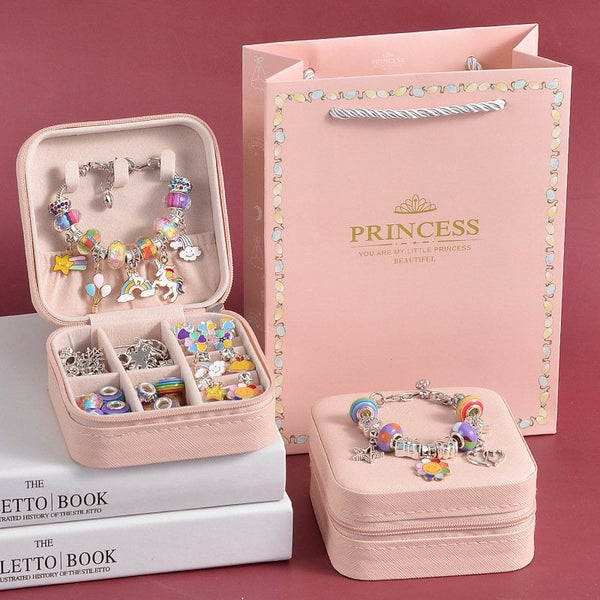 Coffret cadeau pour confectionner des bracelets à breloques (MEILLEUR CADEAU 2022 POUR MA PETITE-FILLE)