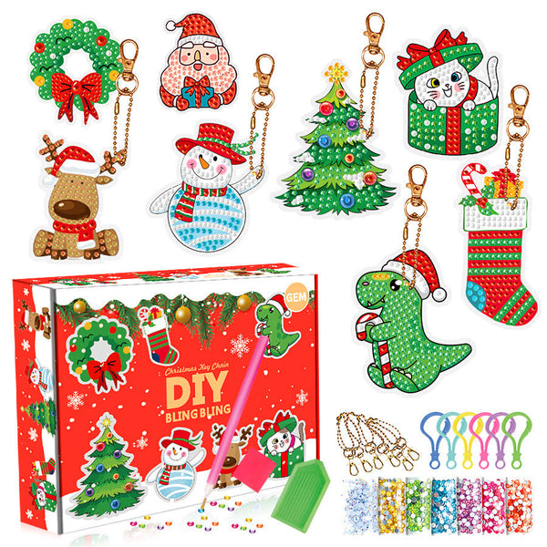 Weihnachts-DIY-Schlüsselanhänger mit Diamantmalerei 