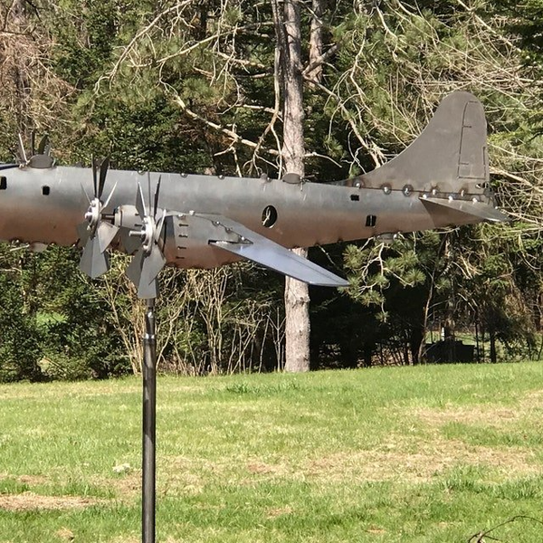 B-29 Super Fortress Flugzeug Windrad Metall Windmühle Windenergie Garten Skulptur