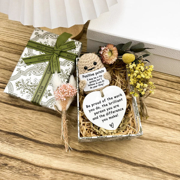 Lustiges Geschenk, gestrickte positive Kartoffel-Geschenkbox 
